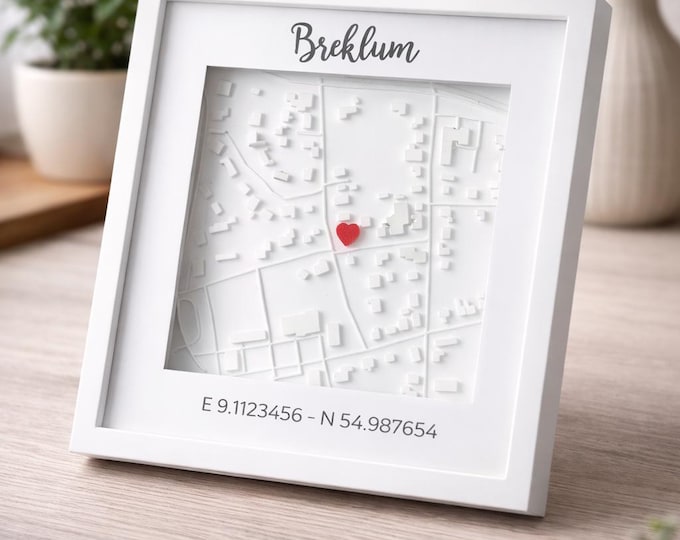3D Stadtkarte personalisiert mit Koordinaten